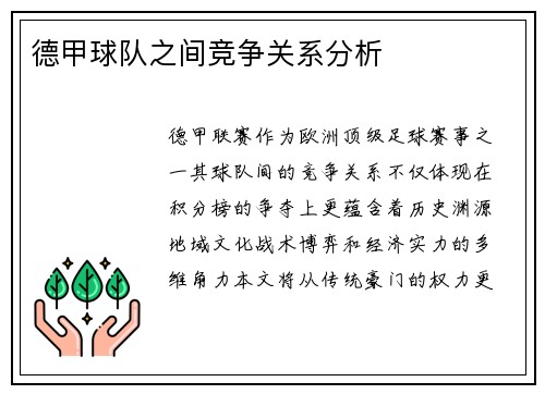德甲球队之间竞争关系分析